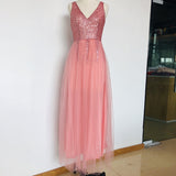 Slutty Wedding Dress Stitching Dress Deep V-neck Sexy Dress