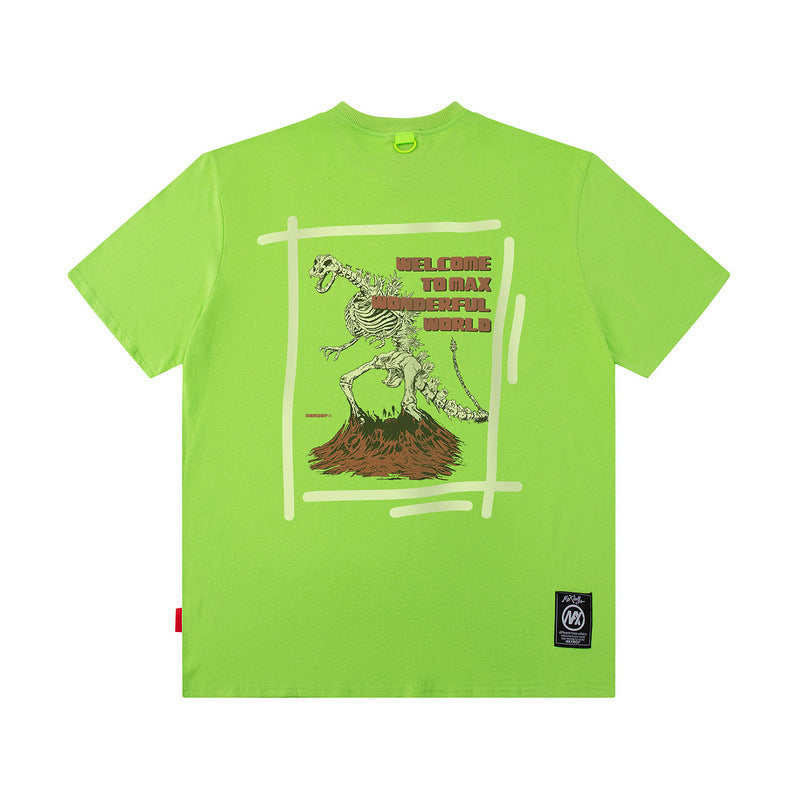 Men T Shirt Loose T-shirt Trendy Printed Short Sleeve Men's Summer