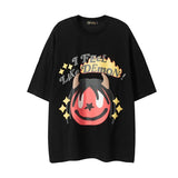 Men T Shirt Rose Print Couple Casual Street All-Match Short-Sleeved T-shirt Men