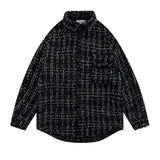 Men Long Sleeved T Shirt Plaid Shirt Long Sleeve Men's Ins Loose Street Lapel Shirt Autumn Coat