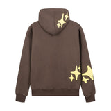 Men Fleece Lined Hoodie English Letter Hooded Sweater Men's Loose Hooded Cardigan Autumn and Winter