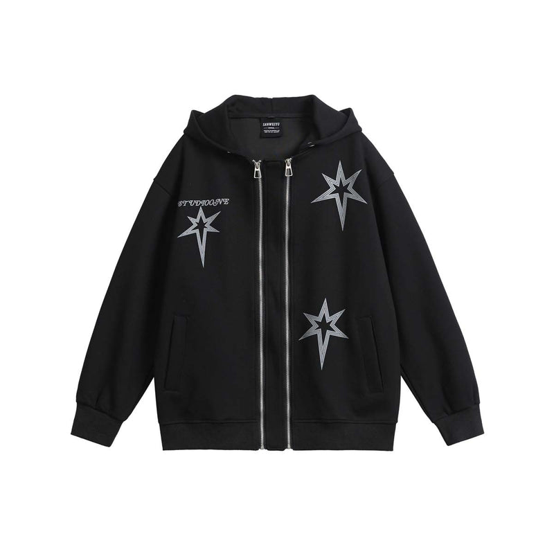 Unisex Jacket Autumn Two-Tone Zipper Casual Sweater