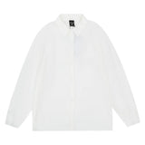 Men Long Sleeve T Shirt Men's Spring and Autumn Loose and Simple Embroidery Cardigan Shirt