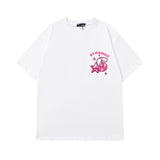 Men T Shirt Letter Print Short-Sleeve T-shirt Men and Women Loose Lovers Wild