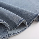 Men Long Sleeve T Shirt Embroidered Denim Shirt Jacket Men's Loose Wash Long Sleeve Denim