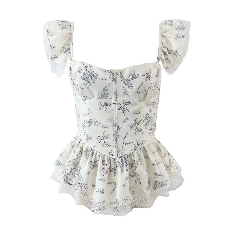 Women T-Shirt Summer Temperament Printed Blouse