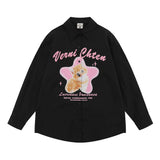 Men Long Sleeved T Shirt Printed Long Sleeve Shirt Trendy Casual Shirt Outer Wear Loose