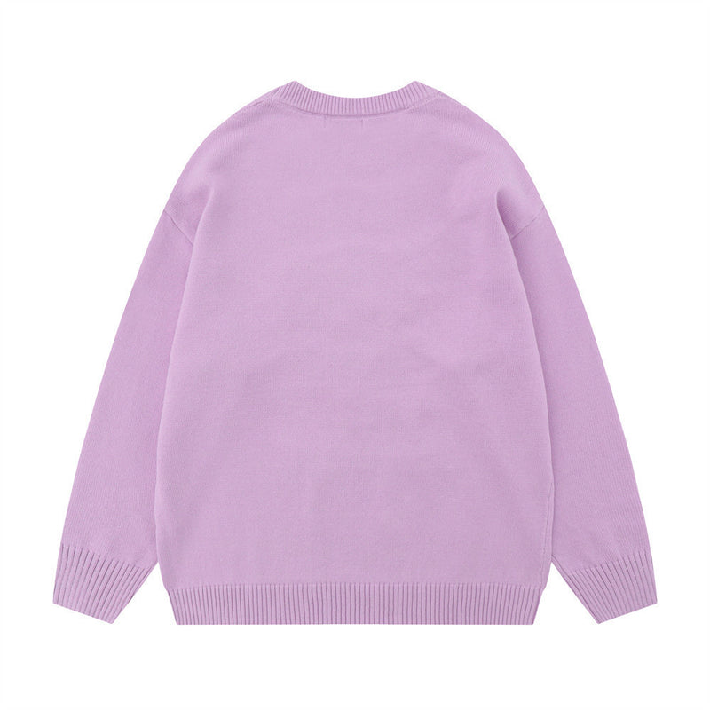 Women Sweater Cinnamoroll Babycinnamoroll Jacquard round Neck Sweater Loose Long Sleeve Autumn and Winter
