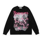 Men Long Sleeve Shirt Printed Long Sleeve Bottoming T-shirt Men and Women Street All-Match Loose
