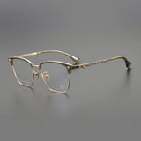 CHH Chrome Hearts Glasses Dragon Totem Half Frame Anti-Blue Pure Titanium Retro Myopia Glasses Frame