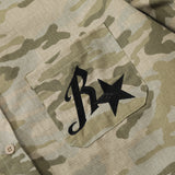 Men Long Sleeved T Shirt Camouflage Shirt Coat Men Street Fashion Loose Embroidery Letters Spring and Autumn Leisure