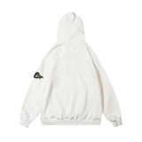 Men Fleece Lined Hoodie Embroidered Hoodie Men's Ins Casual Loose Hoodie Autumn and Winter