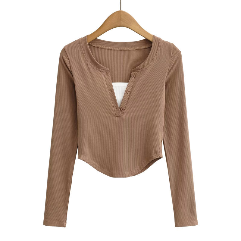 Women T-Shirt Long-Sleeved T-shirt Women's Autumn Design Blouse Bottoming Shirt