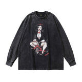 Men Long Sleeve Shirt Doberman Pinscher Printed Washed Long Sleeve T-shirt for Men and Women