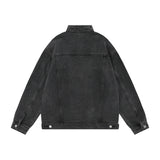 Men Fleece Lined Hoodie Spring and Autumn Denim Jacket Men Vibe Washed and Worn Denim Jacket