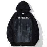 Men Fleece Lined Hoodie Figure Printed Hoodie Men's Casual Ins Loose Pullover Top