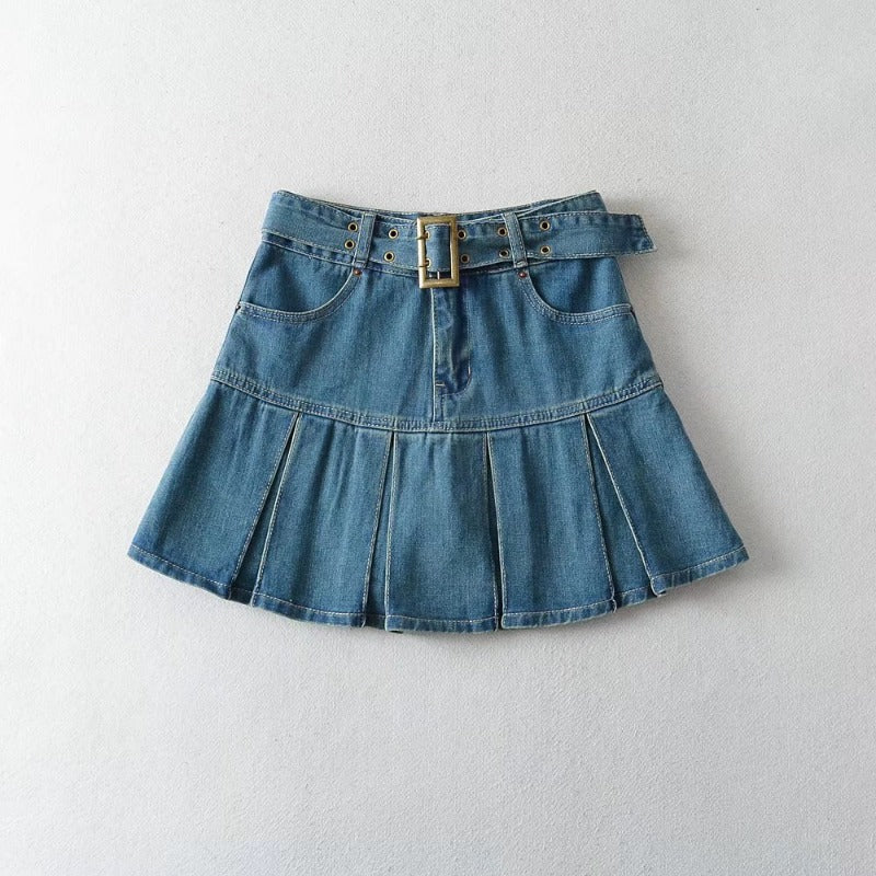 Women Skirt Denim Skirt Women's High Waist Skirt