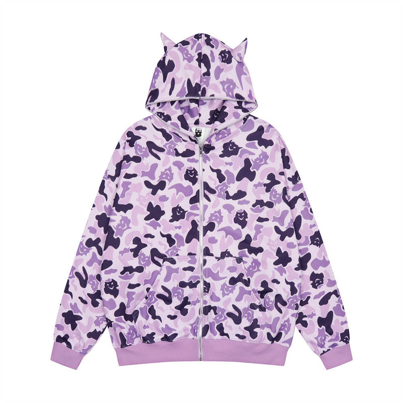 Men Hoodie Hip Hop Camouflage Hoodie Coat