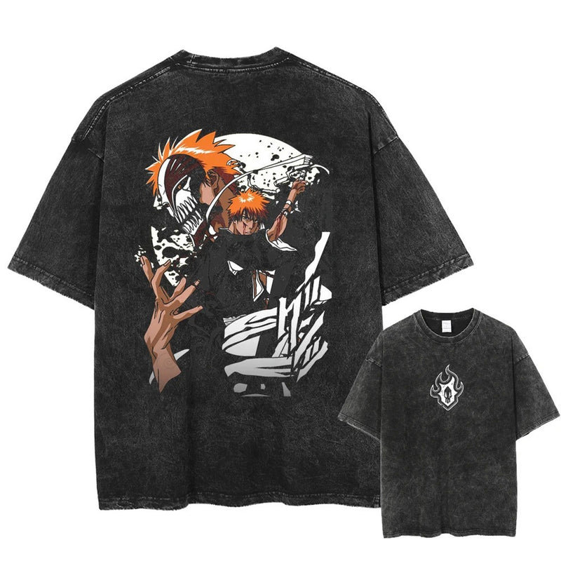 Hip Hop Washed Oversize T Shirt Men Streetwear Japanese