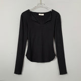 Women Long Sleeve Shirt V-neck Top Women's Bottoming Shirt