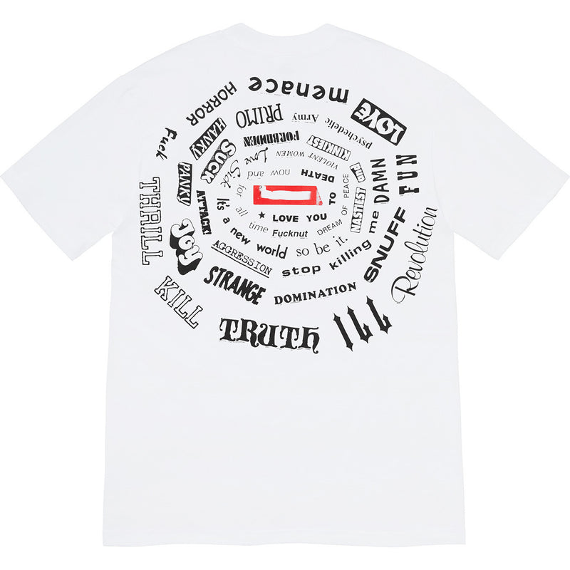 Mens T-shirts 21SS Spiral Tee Swirl Spiral Red Label Gossip box logo Short Sleeve Crew Neck T-shirt