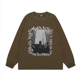 Men Long Sleeve Shirt Casual Long Sleeve Couple T-shirt Men and Women Autumn Versatile Loose