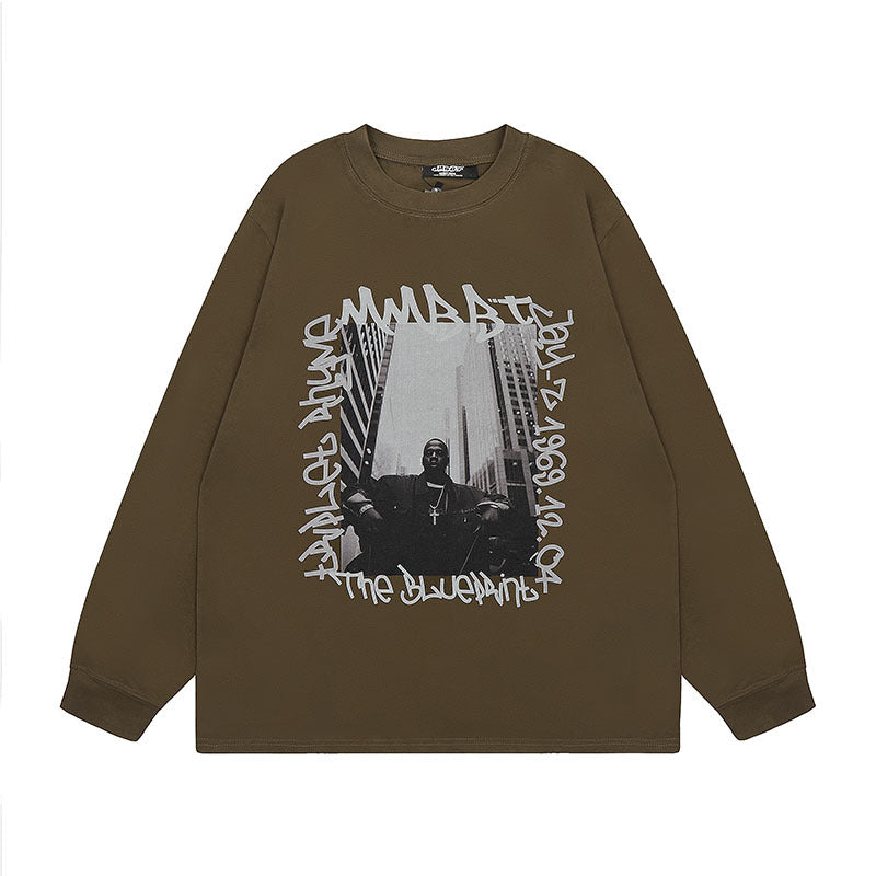 Men Long Sleeve Shirt Casual Long Sleeve T-shirt Men's and Women's Autumn All-Matching Base Long Tee