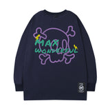 Men's Long Sleeve Shirt Cartoon Printed round Neck Long Sleeve T-shirt Men's Ins Loose All-Match