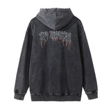 Men Hoodie Sweaters Menswear Casual Loose Long Sleeve Washed Distressed Hoodie