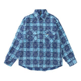 Men Long Sleeved T Shirt Plaid Cat Beard Long Sleeve Shirt Loose Embroidered Letter Shirt