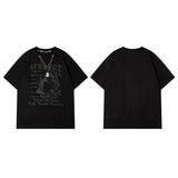 Men T Shirt Vintage Angel Print Short-Sleeved T-shirt Men and Women Ins Style Couple
