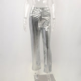 Women Pants Autumn Pu Skinny Trousers Women Straight-Leg Pants