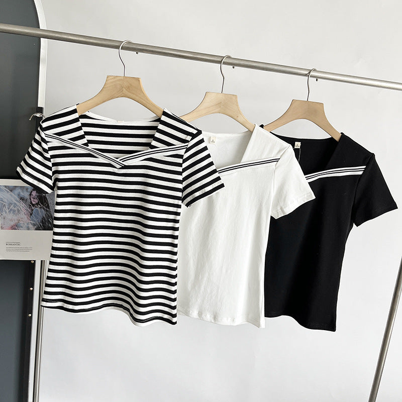 Women T-Shirt Women's Summer T-shirt Design Short-Sleeved T-shirt Bottoming Shirt Top