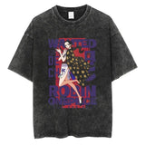 Large Washed Retro Street Men's and Women's Hip-hop Anime