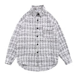 Men Long Sleeved T Shirt Plaid Shirt Long Sleeve Men's Ins Loose Street Lapel Shirt Autumn Coat