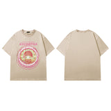 Men T Shirt Kitten Print Short Sleeve T-shirt Hip-Hop Street Loose