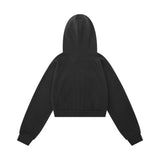 Women Hoodie Letter Cropped Hoodie Loose Long Sleeve Cardigan Jacket