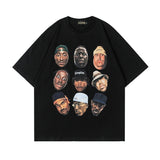 Men T Shirt West Coast Hip Hop Retro Printed Casual Short Sleeve T-shirt Men and Women