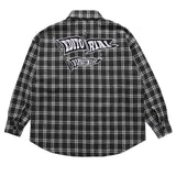 Men Long Sleeved T Shirt Letter Embroidered Street Lapel Long Sleeve Shirt Autumn Loose Fine Plaid Shirt