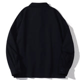 Men Long Sleeve T Shirt Ins Printed Long Sleeve Shirt Trendy Loose Lapels Shirt