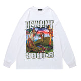 Men Long Sleeve Shirt Tupac Floral Print Long Sleeve Pullover Men and Women Loose Top