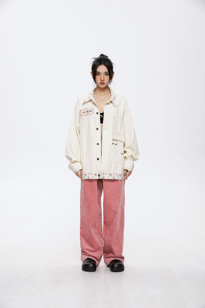 Unisex Jacket Autumn Vintage Embroidered Coat Women's Clothing
