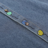 Men Long Sleeved T Shirt Embroidered Mickey Donald Duck Long Sleeve Shirt Men's Ins Trendy Denim Jacket