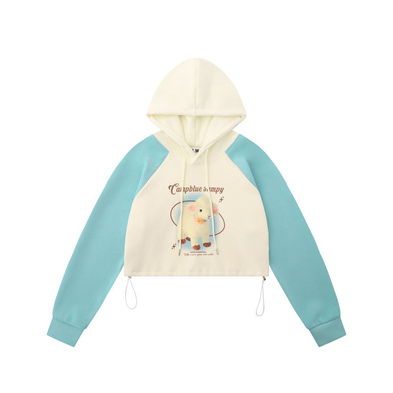 Women Hoodie Printed Hoodie Women's Autumn Loose Short Hoodie