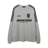 Men Long Sleeve Shirt Retro Long Sleeve T-shirt Men and Women College Style Retro Sports