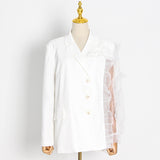 Frankie Shop Hourglass Blazer Autumn Fashion Splicing Coat