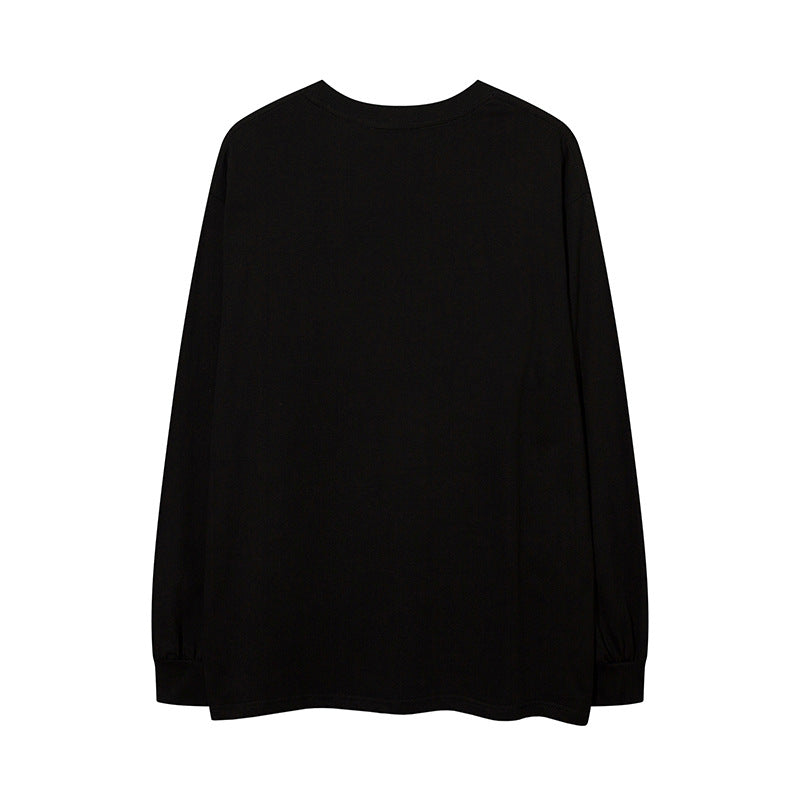 Men Long Sleeve Shirt Personality Butterfly Patch Long Sleeves T-shirt Men and Women Base Long Sleeve Shirt
