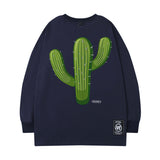 Men Long Sleeve Shirt Printed Long Sleeve T-shirt Men and Women Retro Loose Couple Casual