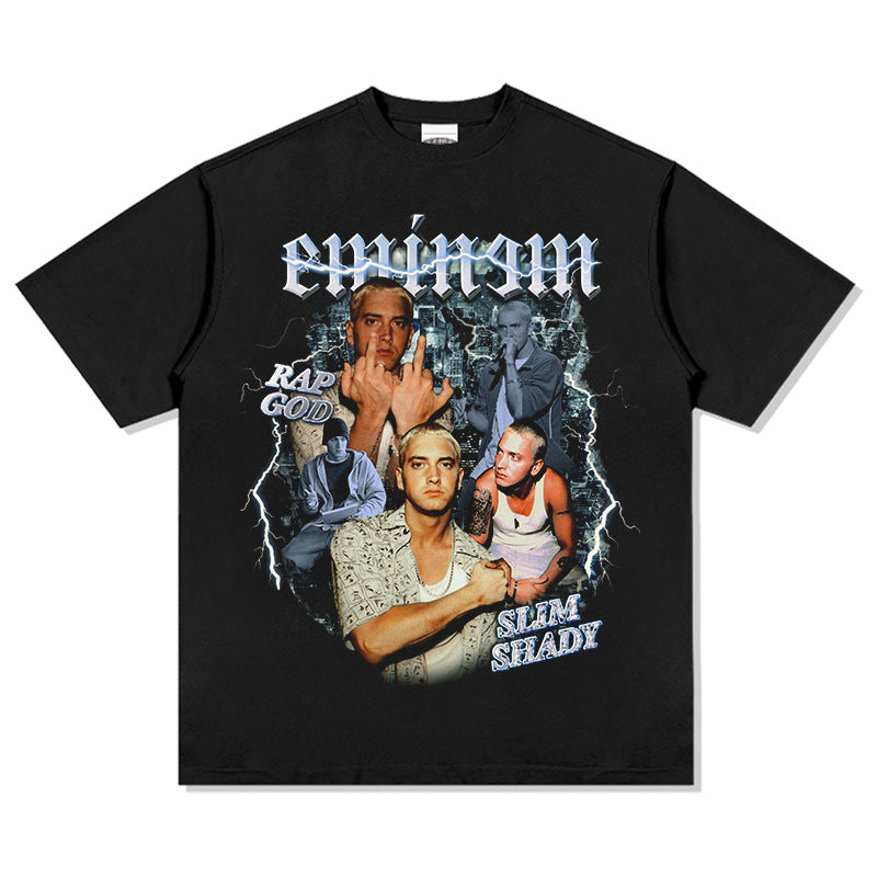 Detroit Eminem T Shirt Detroit Eminem Printed Short Sleeve Cotton Heavy Loose