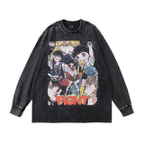 Men Long Sleeve Shirt West Coast Bandit Dark Cartoon Distressed Long Sleeve T-shirt Men and Women Ins